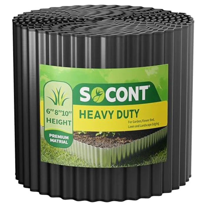 SOCONT Corrugated Metal Garden Edging, 6"x40Ft Durable Landscape Border for Garden, Lawn, Flower Beds and Paver Edging (Black) by SOCONT - Used - Very Good condition - US$25.21