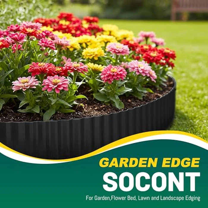 SOCONT Corrugated Metal Garden Edging, 6"x40Ft Durable Landscape Border for Garden, Lawn, Flower Beds and Paver Edging (Black) by SOCONT - Image 7
