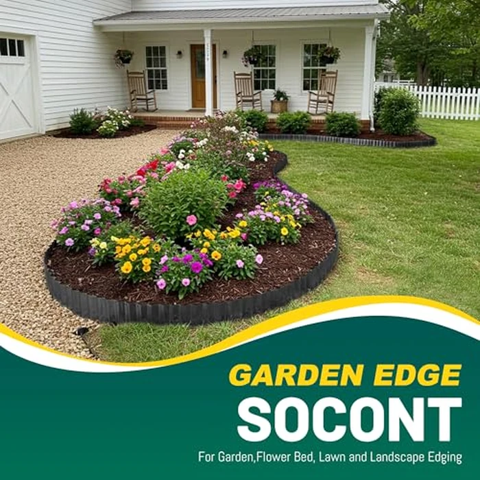SOCONT Corrugated Metal Garden Edging, 6"x40Ft Durable Landscape Border for Garden, Lawn, Flower Beds and Paver Edging (Black) by SOCONT - Image 9