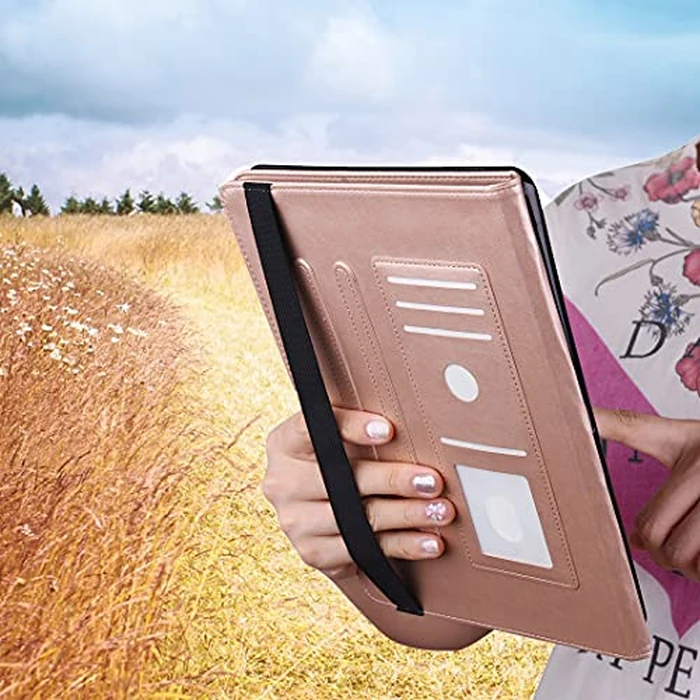 Ropfsg Case for Samsung Galaxy Tab S8 11 inch 2022 (SM-X700/X706)/S7 2020 (SM-T870/T875), Vintage Embossing PU Leather Stand Shockproof Case Cover with S Pen Holder for Galaxy Tab S8/S7 11", Rose Gold by Ropfsg - Image 9