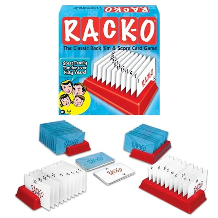 Winning Moves Rack-O Retro Game Games USA, Classic Tabletop Game Enjoyed by Families Since The 1950's! Ages 8+, 2-4 Players (6122) by Winning Moves - Used - Like New condition
