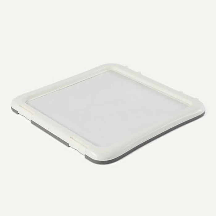 Amazon Basics Dog Training Pad Holder with Secured Latches, Extra Thick and Non-Slip Base, Recycled Plastic, 24 inch, Small, White and Charcoal by Amazon Basics - Image 4