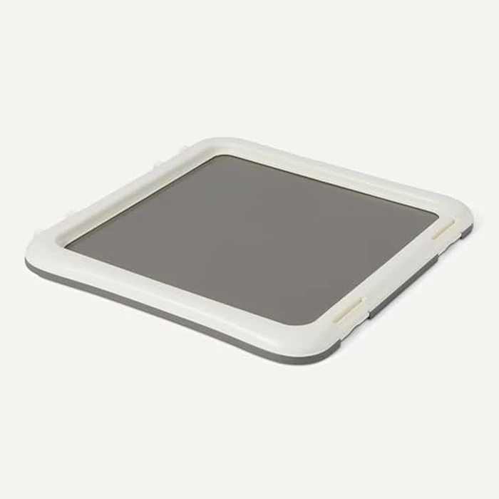 Amazon Basics Dog Training Pad Holder with Secured Latches, Extra Thick and Non-Slip Base, Recycled Plastic, 24 inch, Small, White and Charcoal by Amazon Basics - Image 5