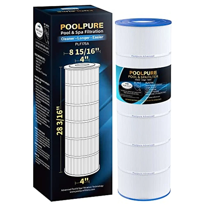 POOLPURE PLF175A Pool Filter Replaces Hayward C1750, CX1750RE, PA175, Ultral-B4, Unicel C-8417, Filbur FC-1294, Sta-Rite PXC175, 817-0175P, L x OD: 28 3/16" x8 15/16", 175 sq.ft Cartridge by POOLPURE - Used - Like New condition - US$67.99