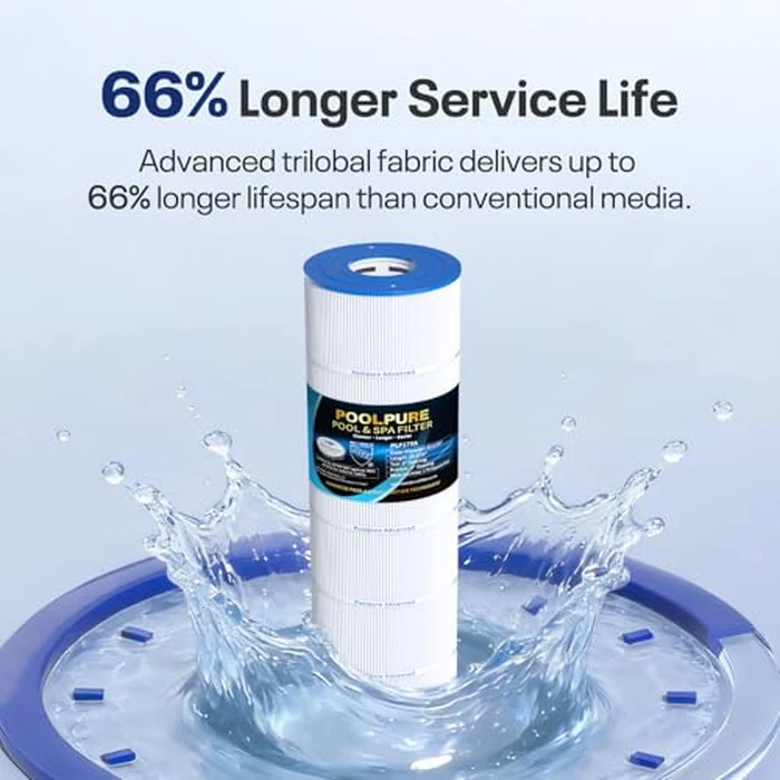 POOLPURE PLF175A Pool Filter Replaces Hayward C1750, CX1750RE, PA175, Ultral-B4, Unicel C-8417, Filbur FC-1294, Sta-Rite PXC175, 817-0175P, L x OD: 28 3/16" x8 15/16", 175 sq.ft Cartridge by POOLPURE - Image 5