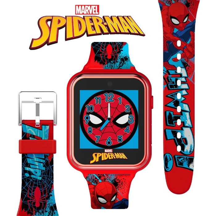 Accutime Marvel Spider-Man Red Educational Touchscreen Smart Watch Toy for Boys, Girls, Toddlers - Selfie Cam, Learning Games, Alarm, Calculator, Pedometer, and More (Model: SPD4588AZ) by Accutime - Image 2