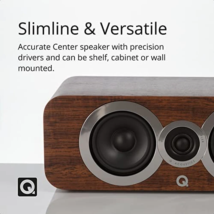 Q Acoustics 3090Ci Center Speaker English Walnut - 2-way Reflex Enclosure Type, 2 x 4 Mid/Bass Driver, 1 x 0.9 Tweeter - Active Speakers/Hifi Speakers for Home Theater Sound System by Q Acoustics - Image 4