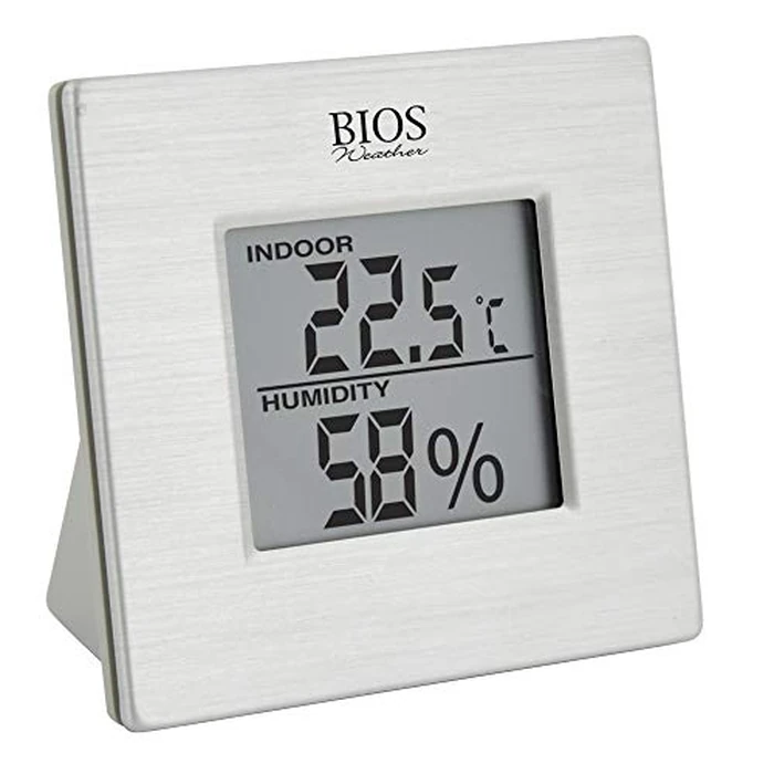 BIOS Weather Indoor Hygrometer with Thermometer, C/F Switchable, Min/Max Temperature, Min/Max Humidity, 1 Ywar Warranty, Basements, Wine Cellers, Bedrooms by Bios - Used - Like New condition - CA$10.17