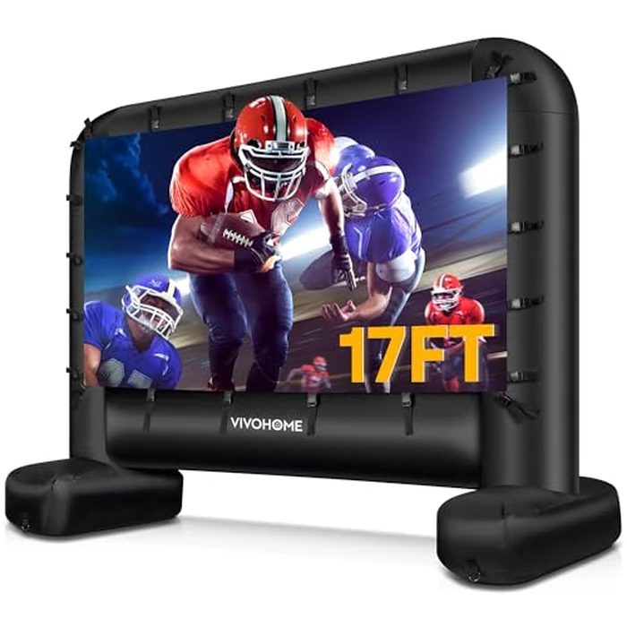 VIVOHOME 17 FT Inflatable Projector Screen for Outside, Blow Up Movie Screen Outdoor Use, Mega Large TV Screen with Carry Bag for Backyard, Tube Leg Support by VIVOHOME - Used - Very Good condition - US$49.99