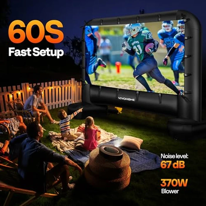 VIVOHOME 17 FT Inflatable Projector Screen for Outside, Blow Up Movie Screen Outdoor Use, Mega Large TV Screen with Carry Bag for Backyard, Tube Leg Support by VIVOHOME - Image 2