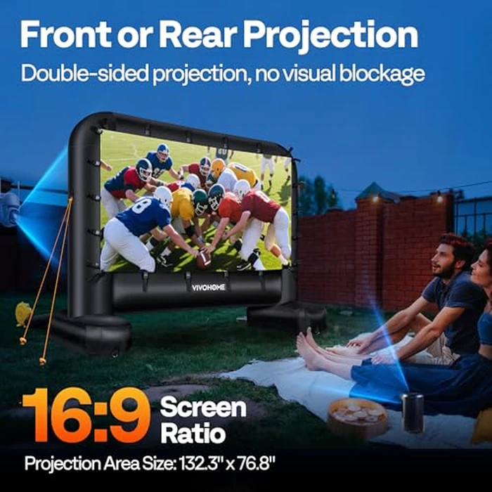 VIVOHOME 17 FT Inflatable Projector Screen for Outside, Blow Up Movie Screen Outdoor Use, Mega Large TV Screen with Carry Bag for Backyard, Tube Leg Support by VIVOHOME - Image 3