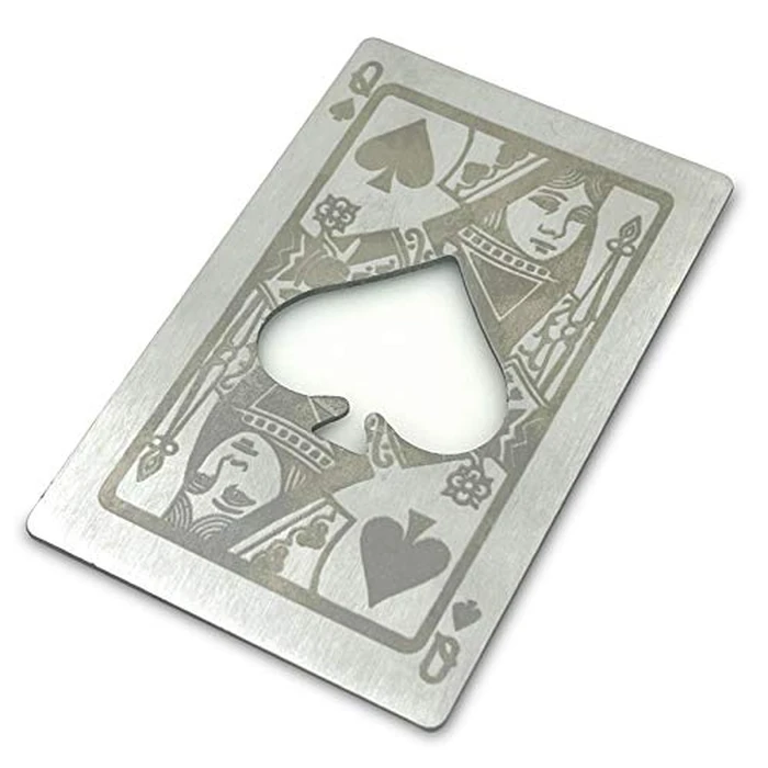Lesencen Metal Card Bottle Opener Stainless Steel Silver with Engraved Pattern (Style Q, 10PCS) by lesencen - Image 2