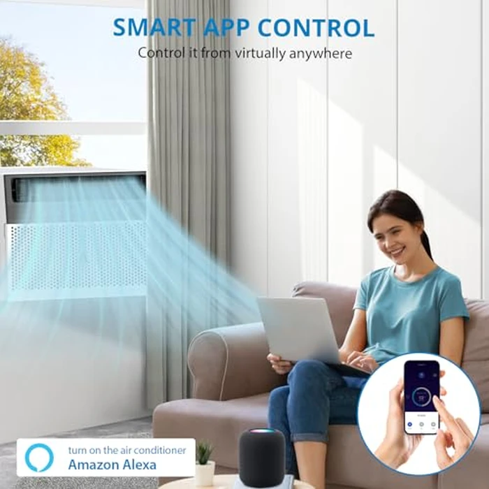 GarveeLife 6000 BTU U-Shaped Window Air Conditioner - 3-in-1 Quiet AC Unit, WiFi App Control, 6 Modes, 3 Fan Speeds, Energy Efficient Cooling for Up to 350 Sq.Ft, Bedroom, Office - With WiFi by GarveeLife - Image 5