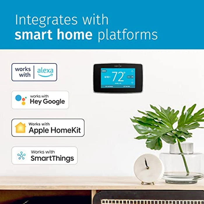 Emerson Sensi Touch Wi-Fi Smart Thermostat with Touchscreen Color Display, Works with Alexa, Energy Star Certified, C-wire Required, ST75 Black 5.625" x 3.4" x 1.17" by Emerson - Image 7