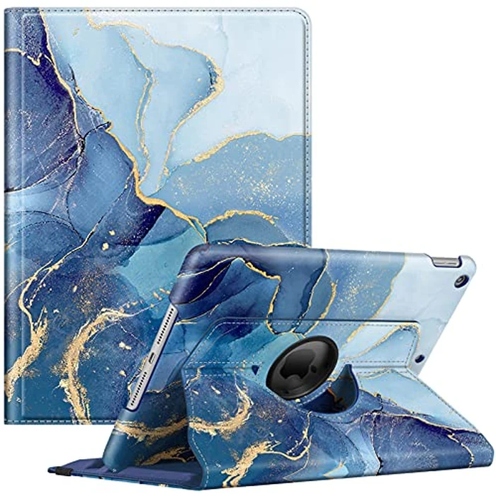 Fintie Rotating Case for iPad 9th Generation (2021) / 8th Generation (2020) / 7th Gen (2019) 10.2 Inch - 360 Degree Rotating Protective Stand Cover with Pencil Holder, Auto Wake Sleep, Ocean Marble by FINTIE - Used - Good condition - CA$15.44