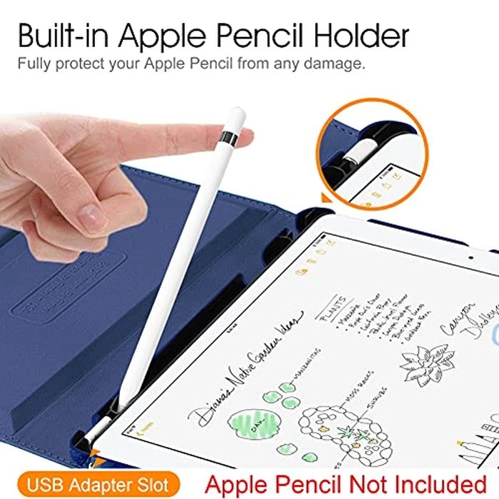 Fintie Rotating Case for iPad 9th Generation (2021) / 8th Generation (2020) / 7th Gen (2019) 10.2 Inch - 360 Degree Rotating Protective Stand Cover with Pencil Holder, Auto Wake Sleep, Ocean Marble by FINTIE - Image 5