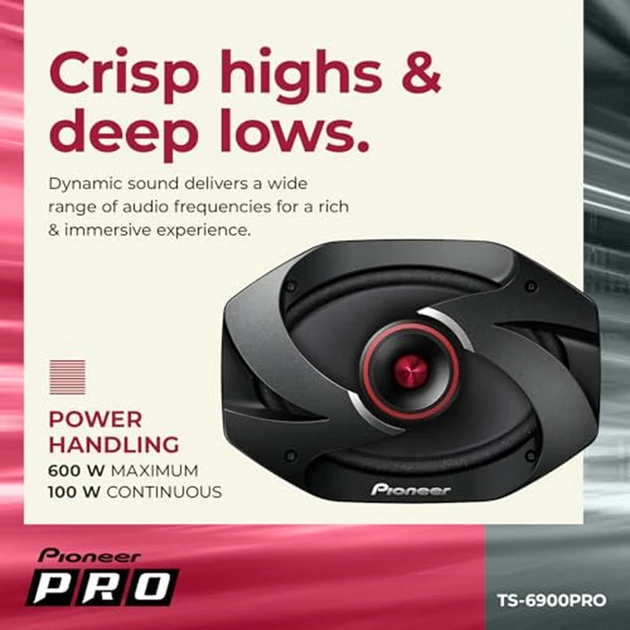 PIONEER P.R.O. Series TS-6900PRO 6” x 9” 2-Way Speakers (Pair) - 600W Max, Perfect for High-SPL Builds and Pro-Level Car Audio by PIONEER - Image 5