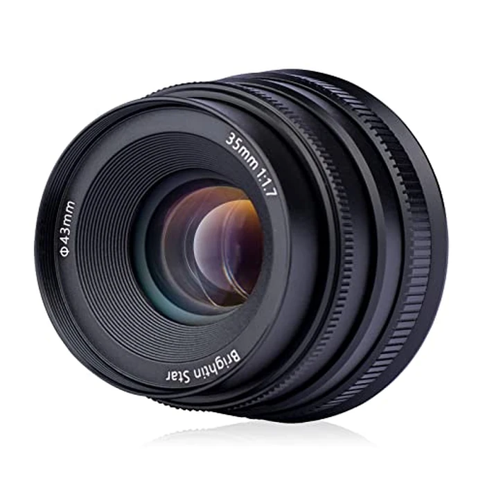 Brightin Star 35mm F1.7 Wide Angle Large Aperture APS-C Manual Focus DSLR Mirrorless Camera Lens, Fit for Panasonic Olympus Micro4/3 G7, G85, GX9, G7KS, EPM1/2, EM1, E-P1/P2/P3/P5, PL 1/2/3/5/6(Black) by brightin star - Image 1