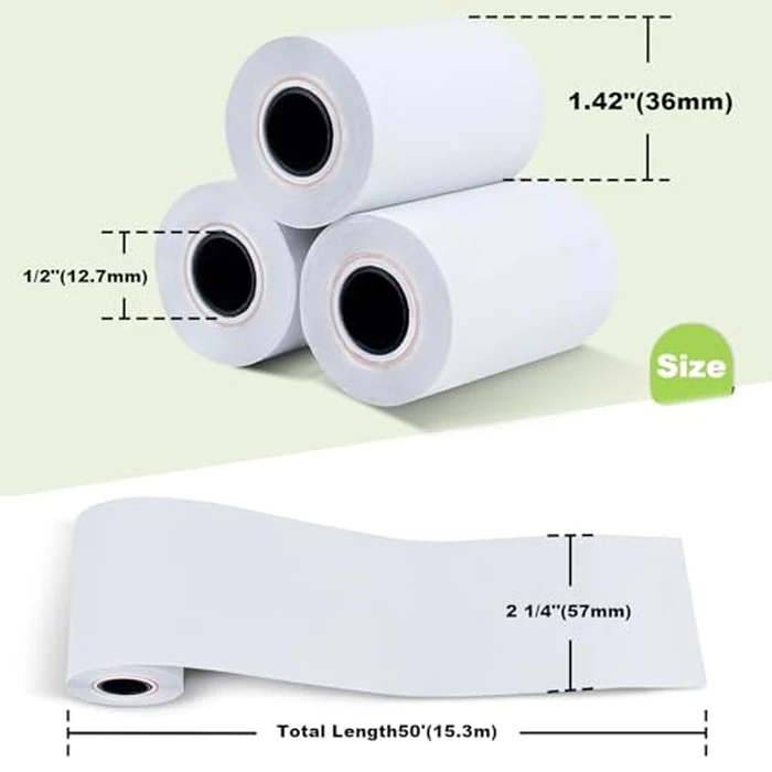 MFLABEL 2 1/4" x 50' Thermal Paper Cash Register POS Receipt Paper (50 Rolls) by MFLABEL - Image 2
