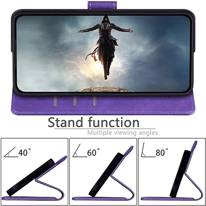 SUANPOT for Google Pixel 9 5G/Google Pixel 9 Pro 6.3 Wallet case with RFID Blocking Credit Card Holder,Flip Book PU Leather Protective Cover Women Men for Pixel 9 Phone case Purple by SUANPOT - Image 6