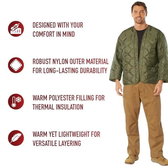 Rothco M-65 Field Jacket Liner, Olive Drab, Medium by Rothco - Image 5