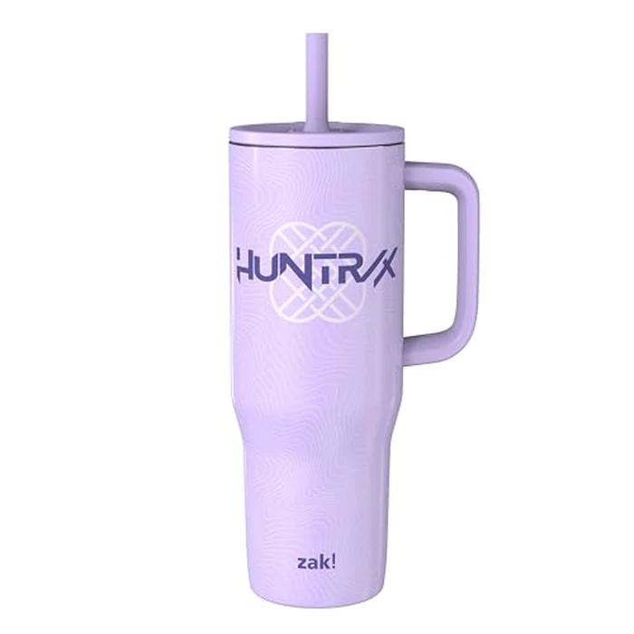 Zak Designs KPop Demon Hunters Sutton Travel Tumbler for On the Go, 30oz Stainless Steel with Vacuum Insulation, Silicone Straw, and Carry Handle for Cold Drinks (Huntrix) by Zak Designs - Used - Very Good condition - US$18.65
