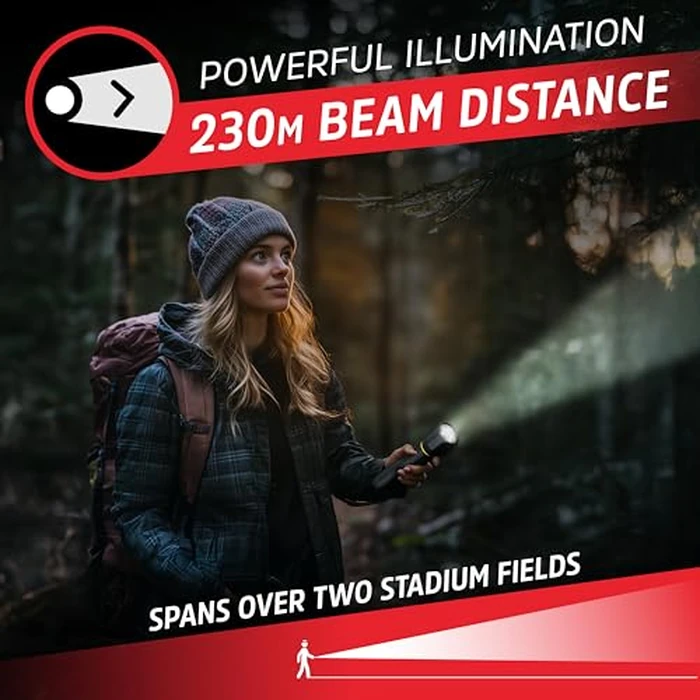 Energizer LED Flashlight Vision PRO, Ultra Bright 1000+ Lumens, IPX4 Water Resistant, Aircraft-Grade Aluminum LED Light, Rugged Metal Flash Light for Outdoors, Emergency Power Outage, Black by Energizer - Image 5