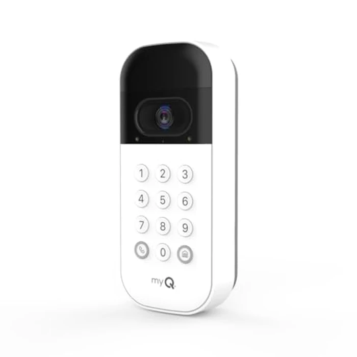 myQ Smart Garage Door Video Keypad with Wide-Angle Camera,Customizable PIN Codes,and Smartphone Control-Take Charge of Your Garage Access Works with Chamberlain, LiftMaster and Craftsman openers,White by CHAMBERLAIN - Used - Acceptable condition