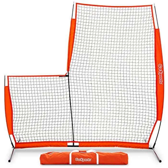 GoSports 7 ft x 7 ft Baseball & Softball L Screen - Pitcher Protection Net with Carrying Case by GoSports - Used - Very Good condition - US$71.99