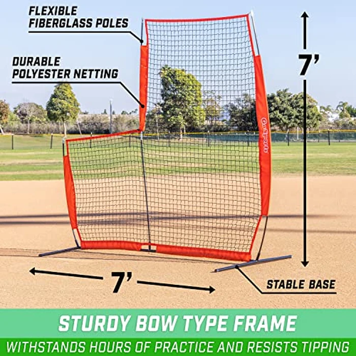 GoSports 7 ft x 7 ft Baseball & Softball L Screen - Pitcher Protection Net with Carrying Case by GoSports - Image 3