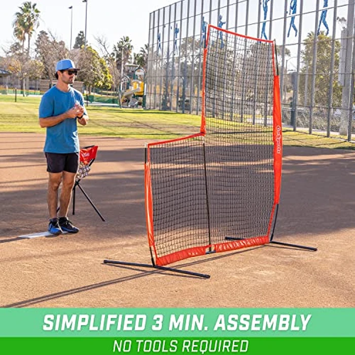 GoSports 7 ft x 7 ft Baseball & Softball L Screen - Pitcher Protection Net with Carrying Case by GoSports - Image 5
