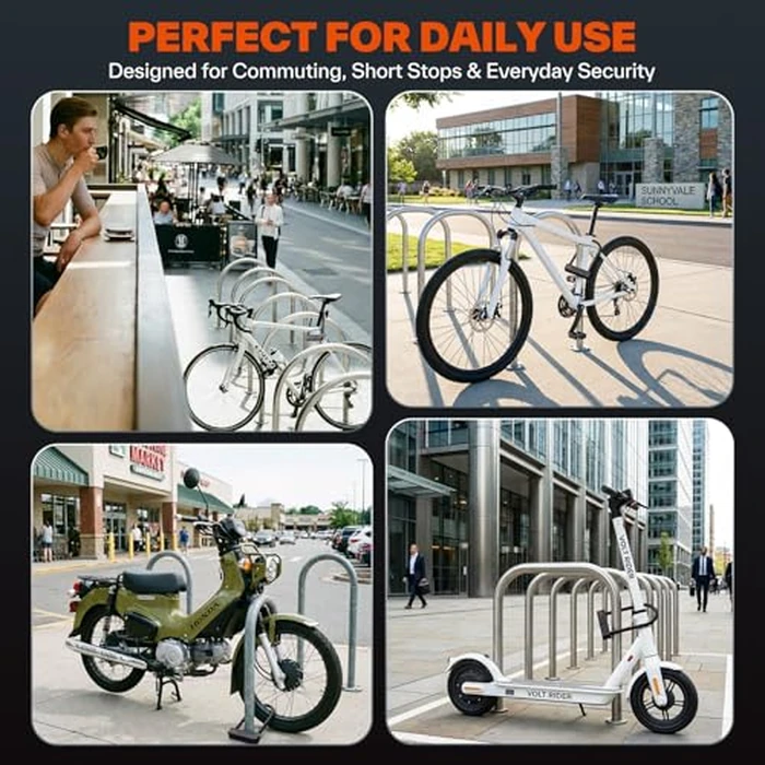 Sportneer Bike Lock - 16mm Shackle Heavy Duty Anti Theft Bike U Lock with 3 Keys - Bicycle U-Locks with Sturdy Mounting Bracket for Bike Scooter Gate, Size 8.7''x5.9'', Weight 2.45lbs by Sportneer - Image 7