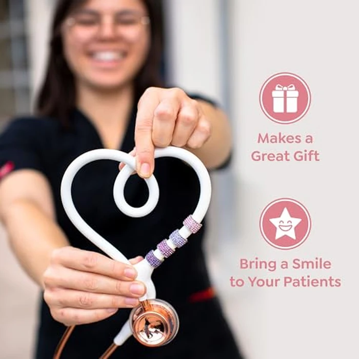 charMED Custom Stethoscope Charms - Bling Monogram Charm - Gifts for Nurses, Doctors, Veterinarians & Healthcare Professionals - Metal Silver 0.5" Ring Charm (Letter H) by charMED - Image 5