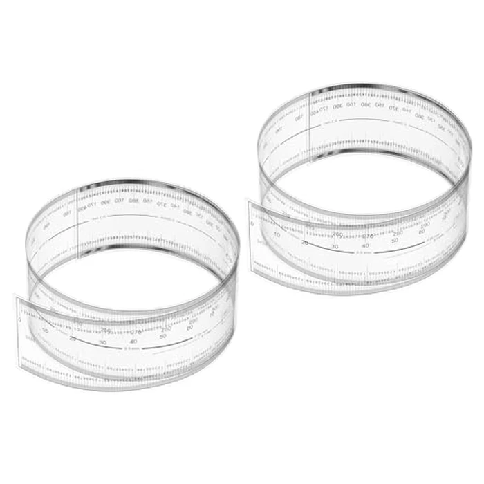 PATIKIL Film Flexible Ruler 40cm 0.1mm Scale with R Angle and Width Lines Clear PET Plastic Soft Folding Straight Ruler for Factory, Transparent, 2 Pcs by PATIKIL - Used - Very Good condition - CA$10.60
