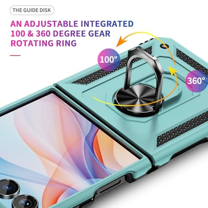 Asuwish Phone Case for Samsung Galaxy Z Flip 7 5G Cover Magnetic Stand Ring Holder Cell Accessories Heavy Duty Rugged Protective Shockproof ZFlip 7Z Z7 G Flip7 ZFlip7 Girls Women Men Dark Green by Asuwish - Image 2
