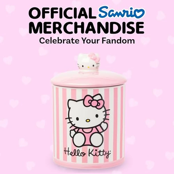 Silver Buffalo Sanrio Hello Kitty Pink Ceramic Cookie Snack Jar (Medium) by Silver Buffalo - Image 6