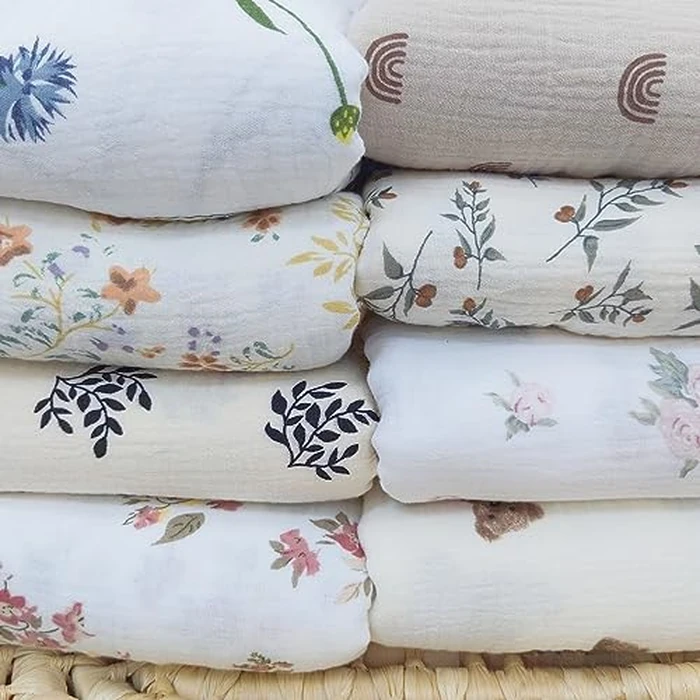 Insular Cotton Muslin Baby Blanket with Tassel, Boho Bohemian Muslin Swaddle Blanket Baby Receiving Blanket with Fringe, Nursery Decor Throw or Nursing Blankets, 47" x40”, Little Bear by Insular - Image 7