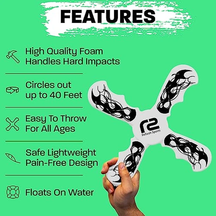 Boomerang for Kids - It Really Does Fly Back - Fun & Easy to Use Toy for Boys & Girls - Soft Foam Design Allows for Safe Play & Great Beginner Toy Gift Idea for Boys - Birthday Gift Ideas Stuffers by Refresh Sports - Image 4