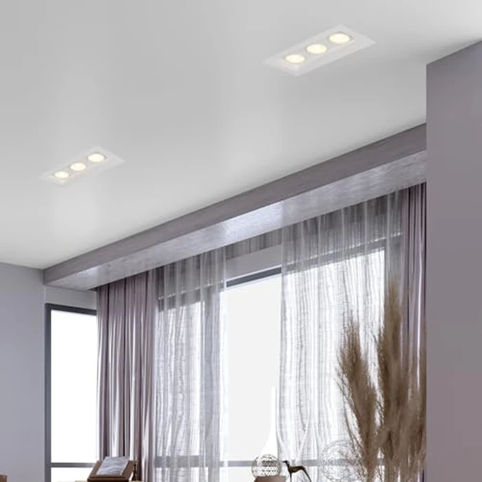 Maxxima 4 inch Three Head Slim Square Recessed Anti-Glare LED Gimbal Downlight Canless IC Rated, 3000 Lumens 5 Color Temperature Selectable 2700K/3000K/3500K/4000K/5000K Dimmable 90 CRI J-Box Included by Maxxima - Image 4