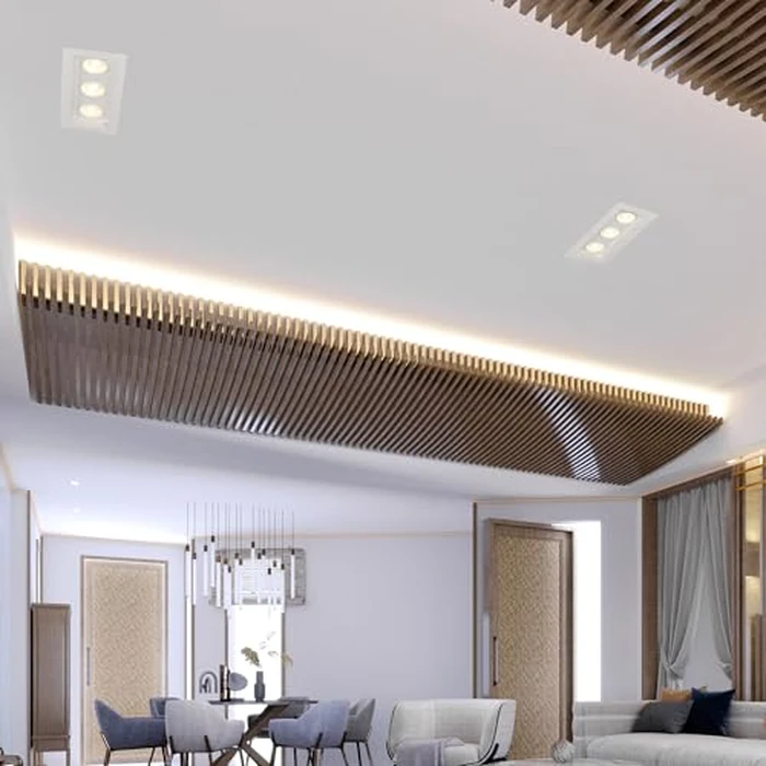 Maxxima 4 inch Three Head Slim Square Recessed Anti-Glare LED Gimbal Downlight Canless IC Rated, 3000 Lumens 5 Color Temperature Selectable 2700K/3000K/3500K/4000K/5000K Dimmable 90 CRI J-Box Included by Maxxima - Image 7