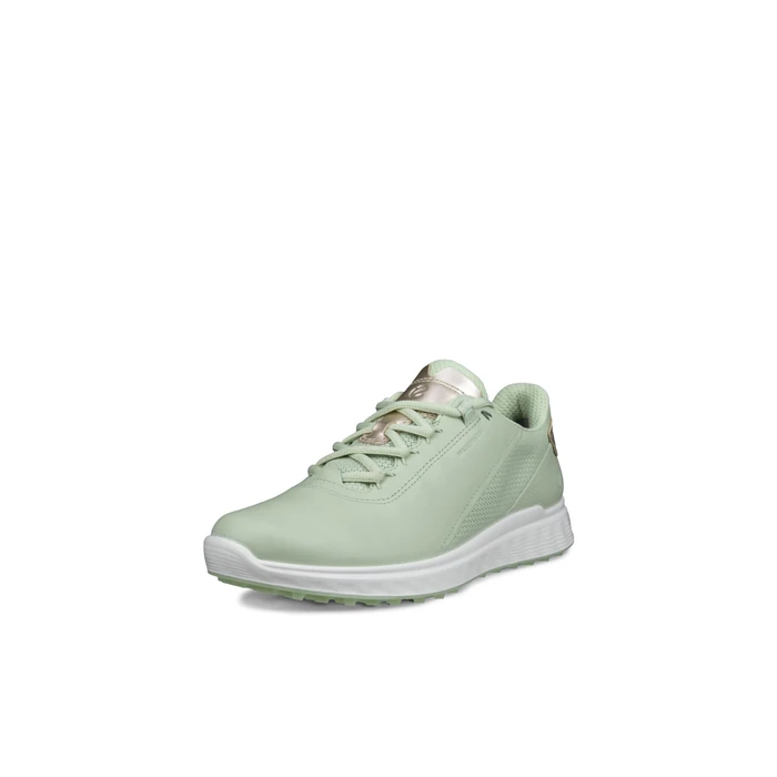 ECCO Women's S Casual Lace Waterproof Golf Shoe, Matcha/Gold Metallic, 10-10.5 by ECCO - Image 1