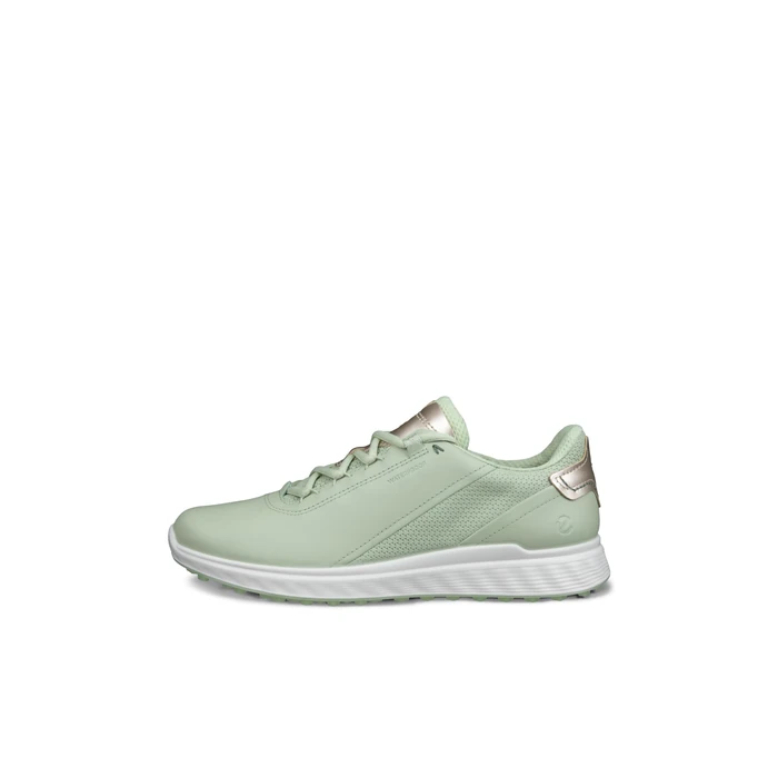 ECCO Women's S Casual Lace Waterproof Golf Shoe, Matcha/Gold Metallic, 10-10.5 by ECCO - Image 2