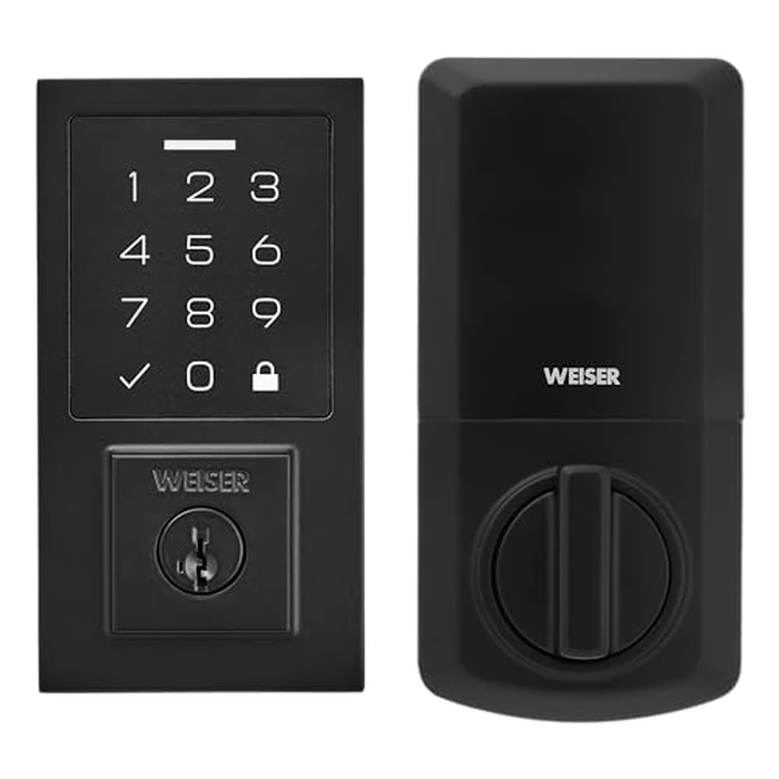Weiser SmartCode Matte Black Keyless Entry Door Lock/Deadbolt Lock, 10-Button Touchpad Door Lock with Backlit Keypad, Up to 50 User Codes, Electronic Door Locks for Front Door, Modern Home Décor by Weiser - Used - Very Good condition - CA$117.44