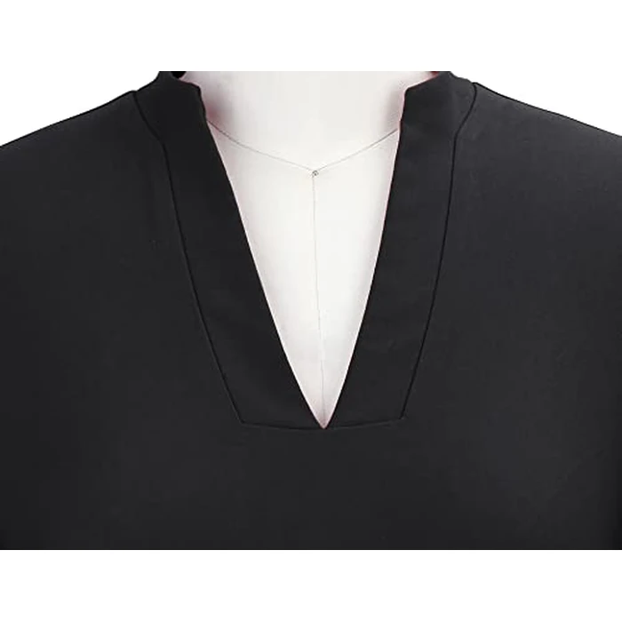 MUXXN Women's Vintage Slim Style Midi 3/4 Sleeve V Neck Bodycon Cocktail Business Pencil Dress Black S by MUXXN - Image 1