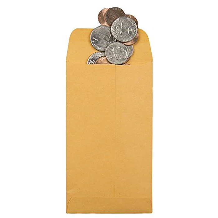 Quality Park Envelopes, 6 Coin and Small Parts Envelopes, 3-3/8 x 6 Inches, Gummed Flap, 28 lb Brown Kraft, 500 Count - Ideal for Home, Office, and Craft Use - Envelopes by Quality Park - Image 3