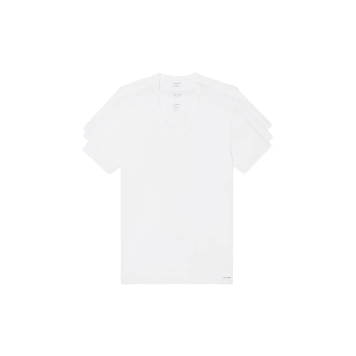 Calvin Klein Cotton Stretch Short Sleeve V-Neck 3-Pack White MD by Calvin Klein - Used - Like New condition - US$22.54