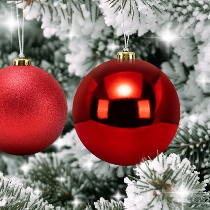 Benjia Extra Large Size Outdoor Christmas Ornaments, Oversized Huge Big Shatterproof Xmas Christmas Plastic Balls for Outside Lawn Yard Tree Hanging Decorations (8"/200mm, Red, 8 Packs) by Benjia - Image 4