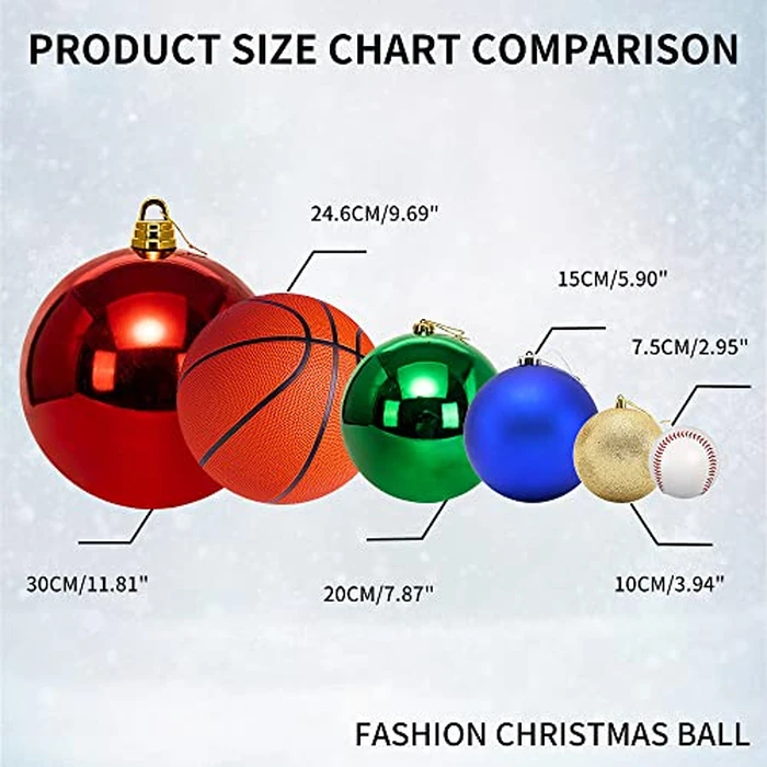 Benjia Extra Large Size Outdoor Christmas Ornaments, Oversized Huge Big Shatterproof Xmas Christmas Plastic Balls for Outside Lawn Yard Tree Hanging Decorations (8"/200mm, Red, 8 Packs) by Benjia - Image 6