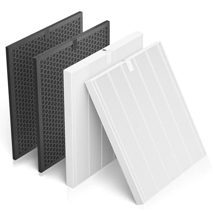 5510 5520 Replacement Filter Q Compatible with Winix 5510 and 5520 Air Purifi-ers, 2 x 5510 Replacement Filter + 2 x Activated Carbon Combo for Dust Pet Smoke, Part# 1712-0123-00 by Mugilemb - Image 1