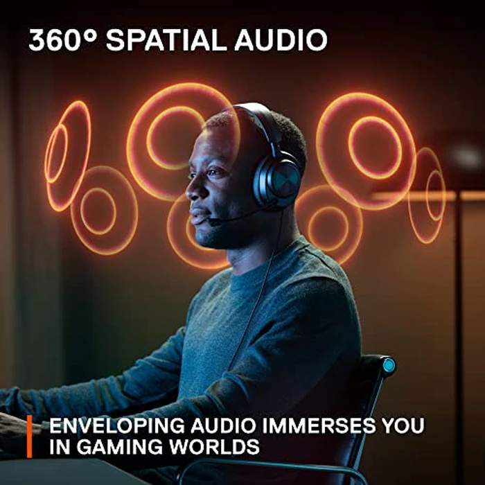 SteelSeries Arctis Nova Pro Multi-System Gaming Headset - Premium Hi-Fi Drivers - Hi-Res 360 degrees Spatial Audio - GameDAC Gen 2 - ESS Sabre Quad-DAC - Stealth Retractable Mic - PC, PS5, PS4, Switch by SteelSeries - Image 5